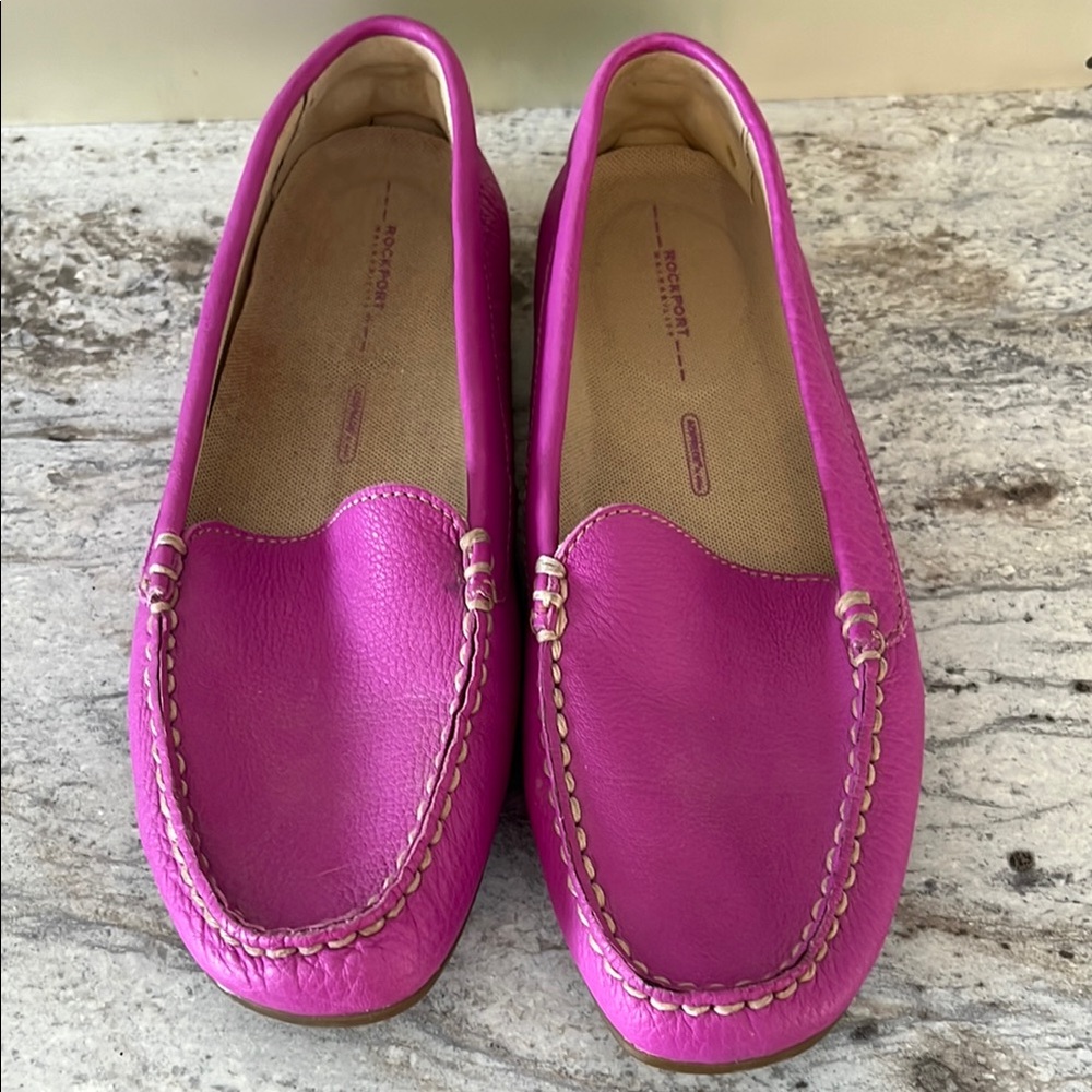 Pink Leather Loafers